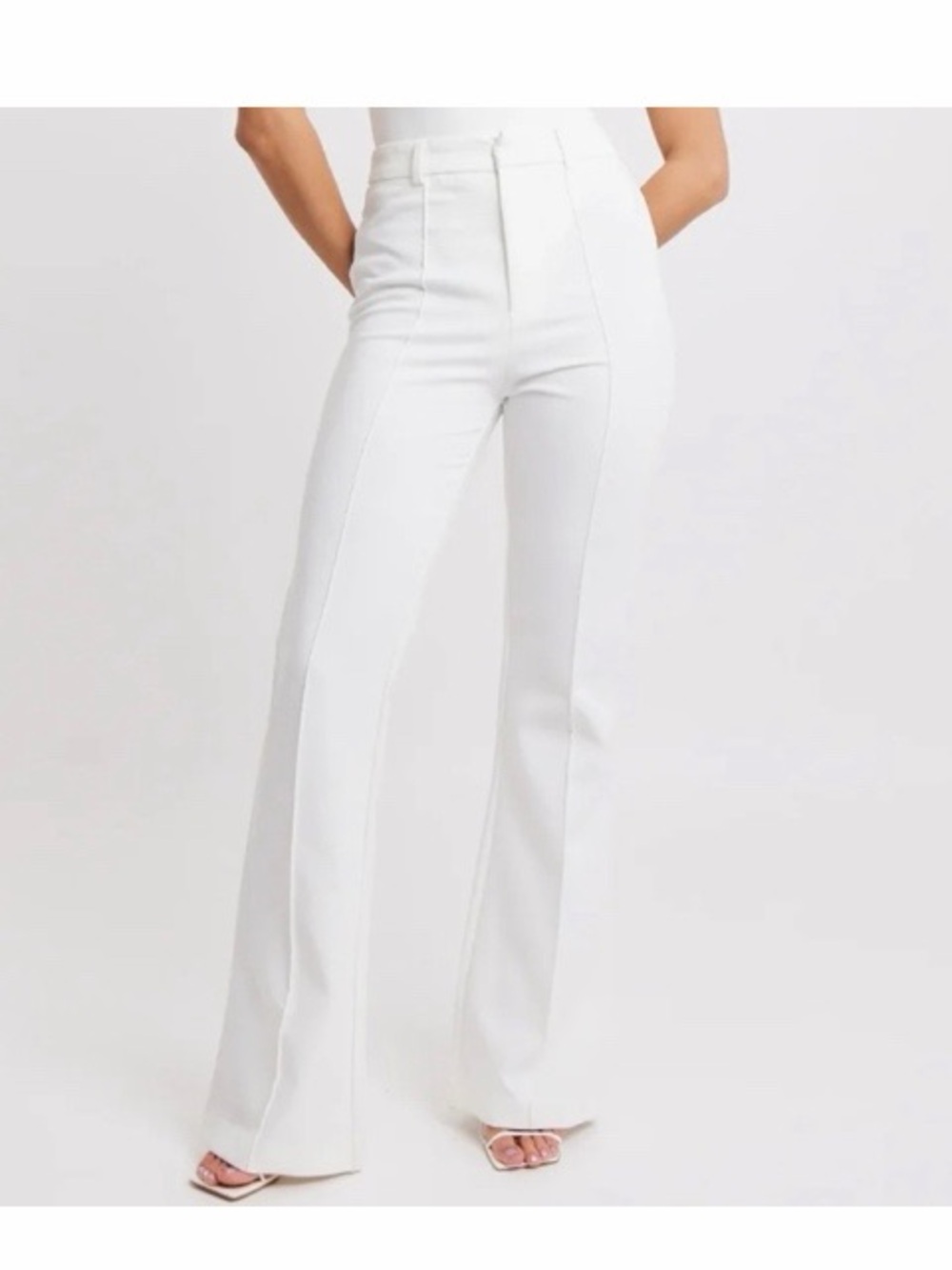 Boa Wide Leg White Suit Trousers NWT